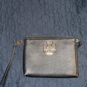 Tory Burch, soft leather black wristlet wallet
